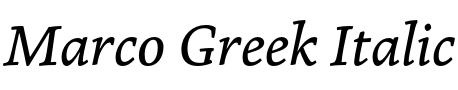 Текстовий зразок шрифта Marco Greek Italic
